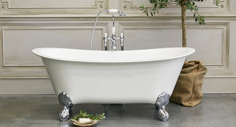 Modern Luxury Bathroom Design | Seamlessly intertwining traditional with modern, the Batello Bath delivers a captivating timeless style to any bathroom. 