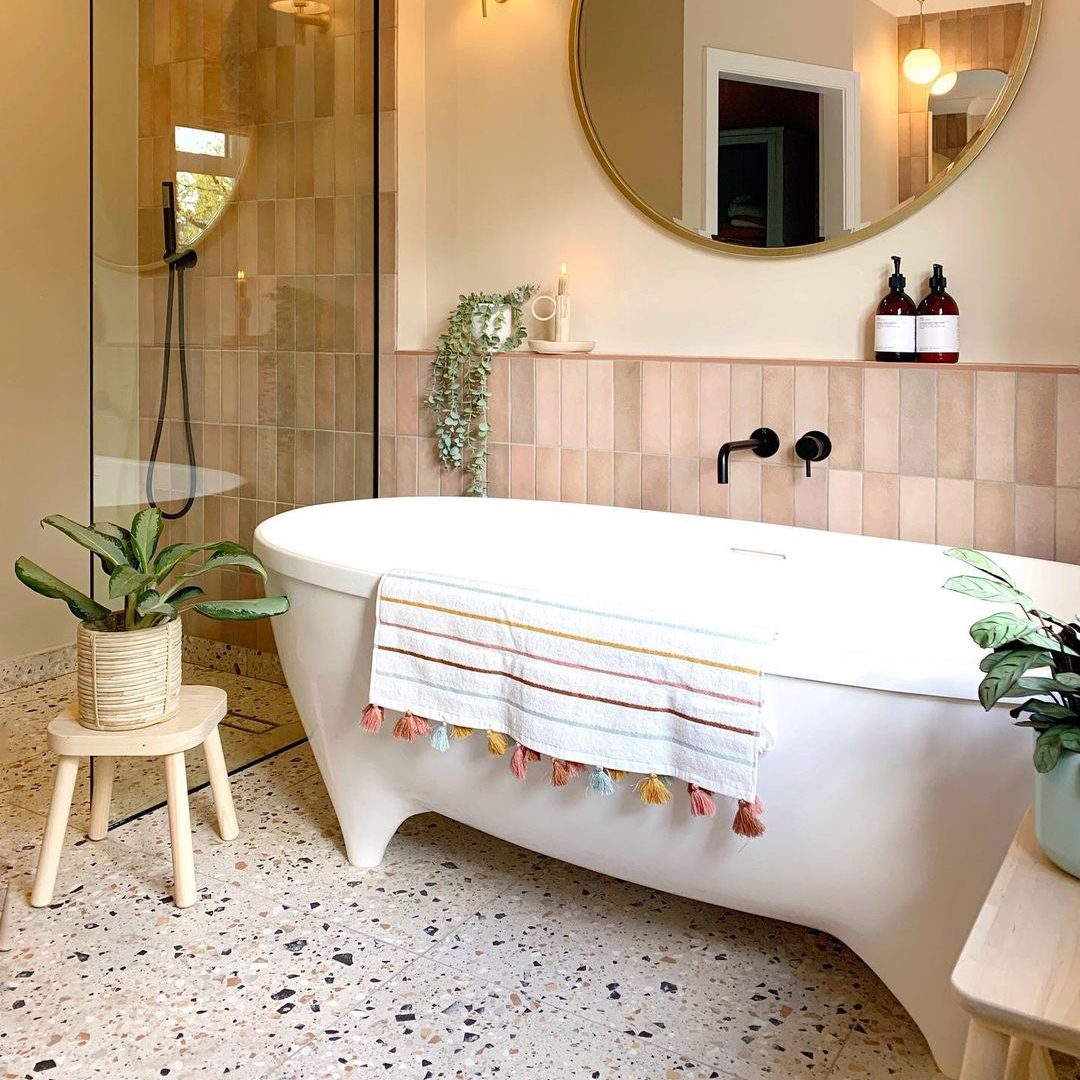 Luxury Bathroom | Create ultimate relaxation in your zen bathroom with candles and our freestanding bath, like @bobbins.at.home's setting