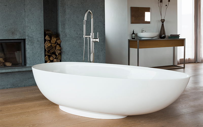 Luxurious Bathroom Design | Create a space to emulate a spa like bathroom from the comfort of your home with a range of luxury soaking tubs